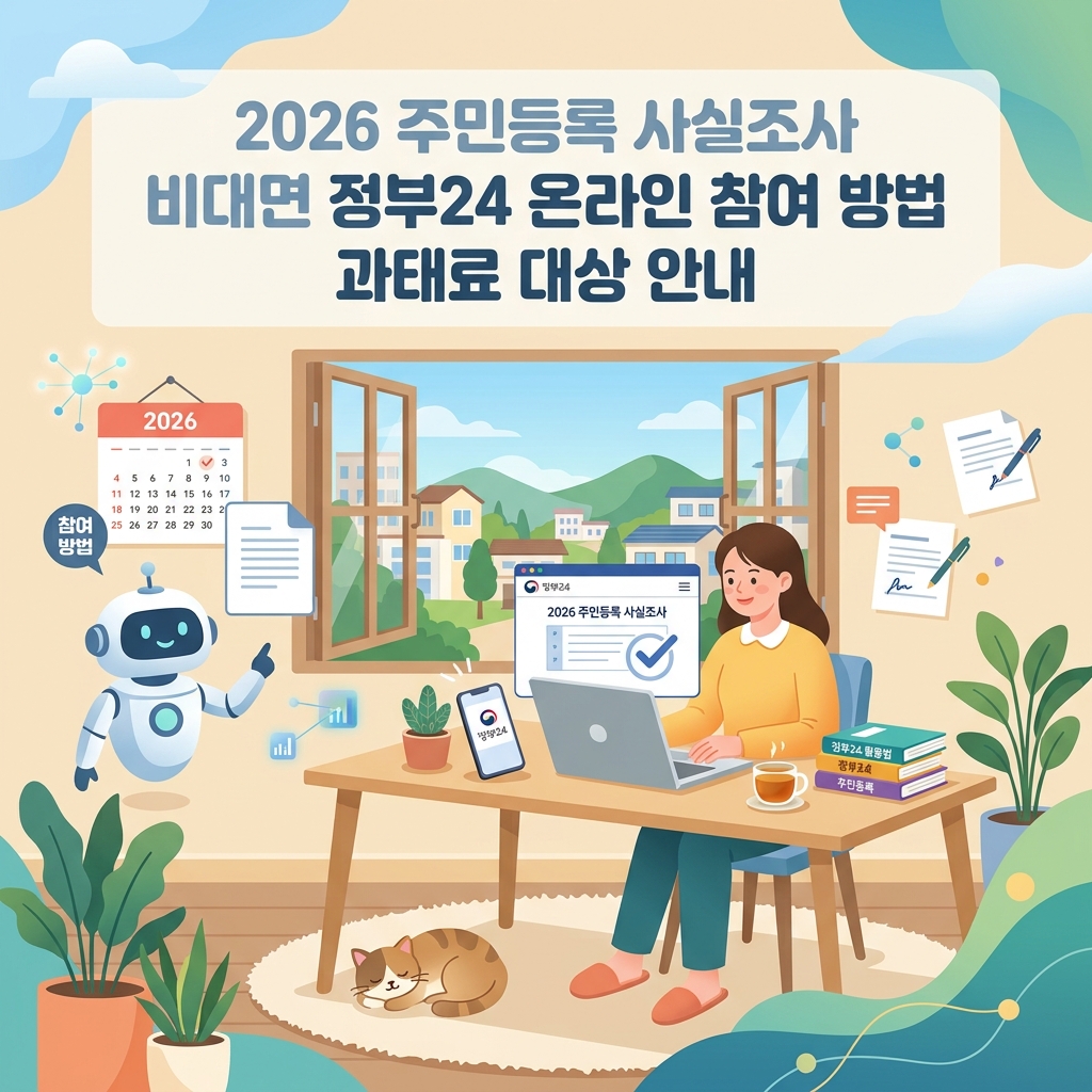 ai thumbnail illustration 2026 주민등록 사실조사 비대면 정부24 온라인 참여 방법 과태료 대상 안내 1793345168