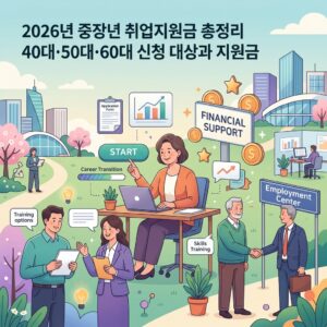 ai thumbnail illustration 2026년 중장년 취업지원금 총정리 40대·50대·60대 신청 대상과 지원금 1792327883