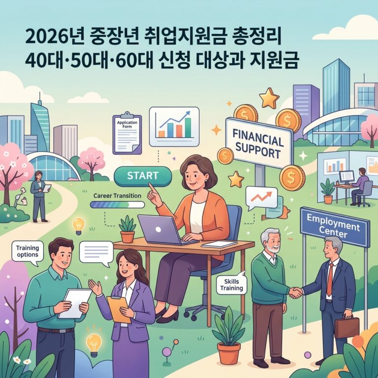 ai thumbnail illustration 2026년 중장년 취업지원금 총정리 40대·50대·60대 신청 대상과 지원금 1792327883