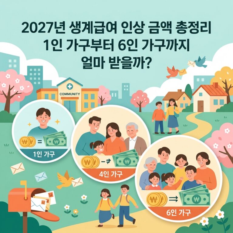 ai thumbnail illustration 2027년 생계급여 인상 금액 총정리 1인 가구부터 6인 가구까지 얼마 받을까 1792327645
