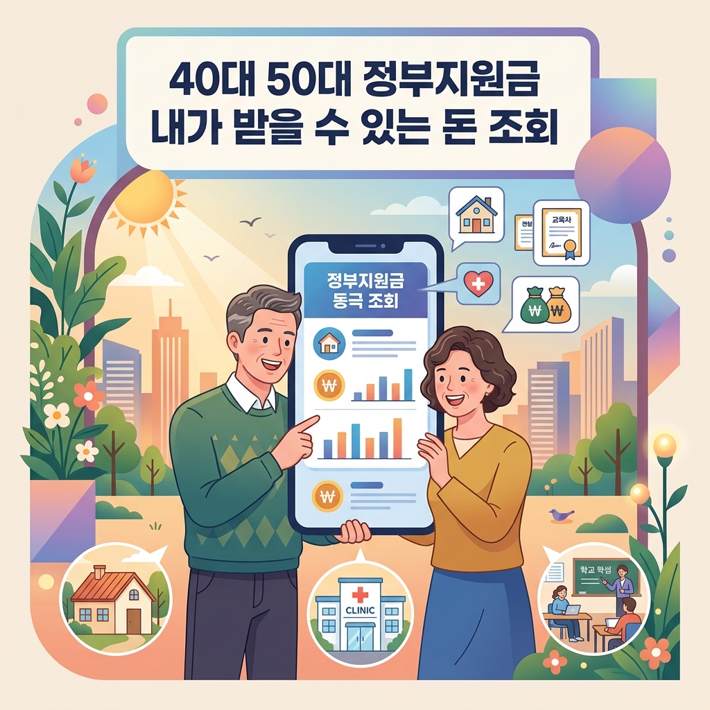 ai thumbnail illustration 40대 50대 정부지원금 내가 받을 수 있는 돈 조회 1792322362