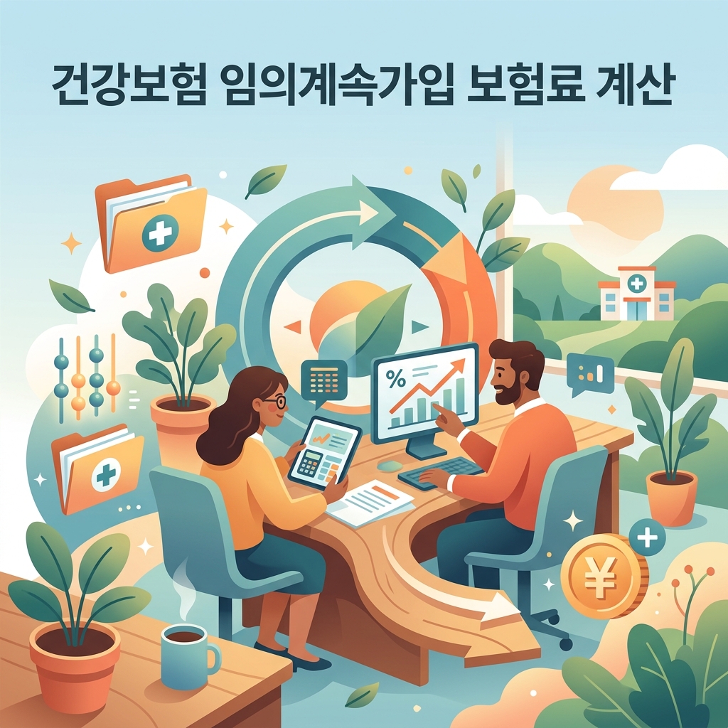 ai thumbnail illustration 건강보험 임의계속가입 보험료 계산 1792532503