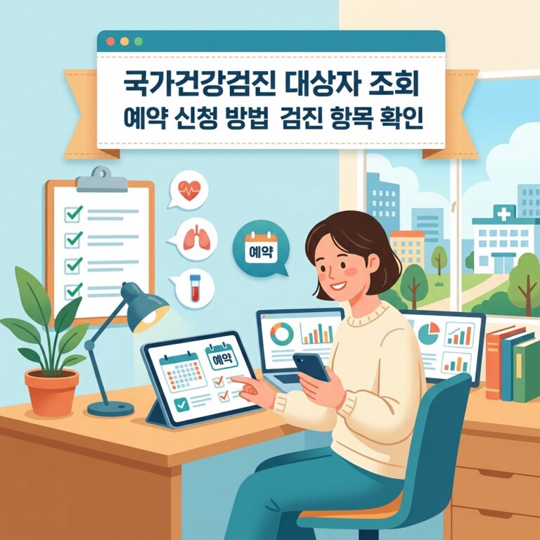 ai thumbnail illustration 국가건강검진 대상자 조회 예약 신청 방법 검진 항목 확인 1791926398