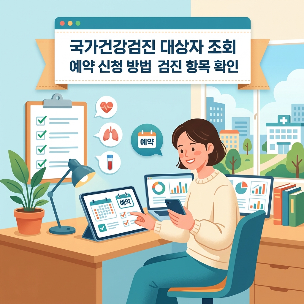 ai thumbnail illustration 국가건강검진 대상자 조회 예약 신청 방법 검진 항목 확인 1791926398