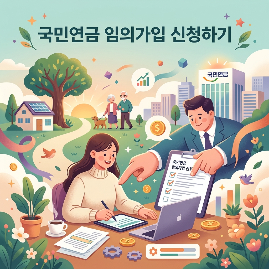 ai thumbnail illustration 국민연금 임의가입 신청하기 1791924670