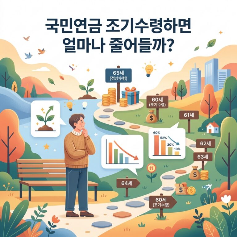 ai thumbnail illustration 국민연금 조기수령하면 얼마나 줄어들까 1792067057