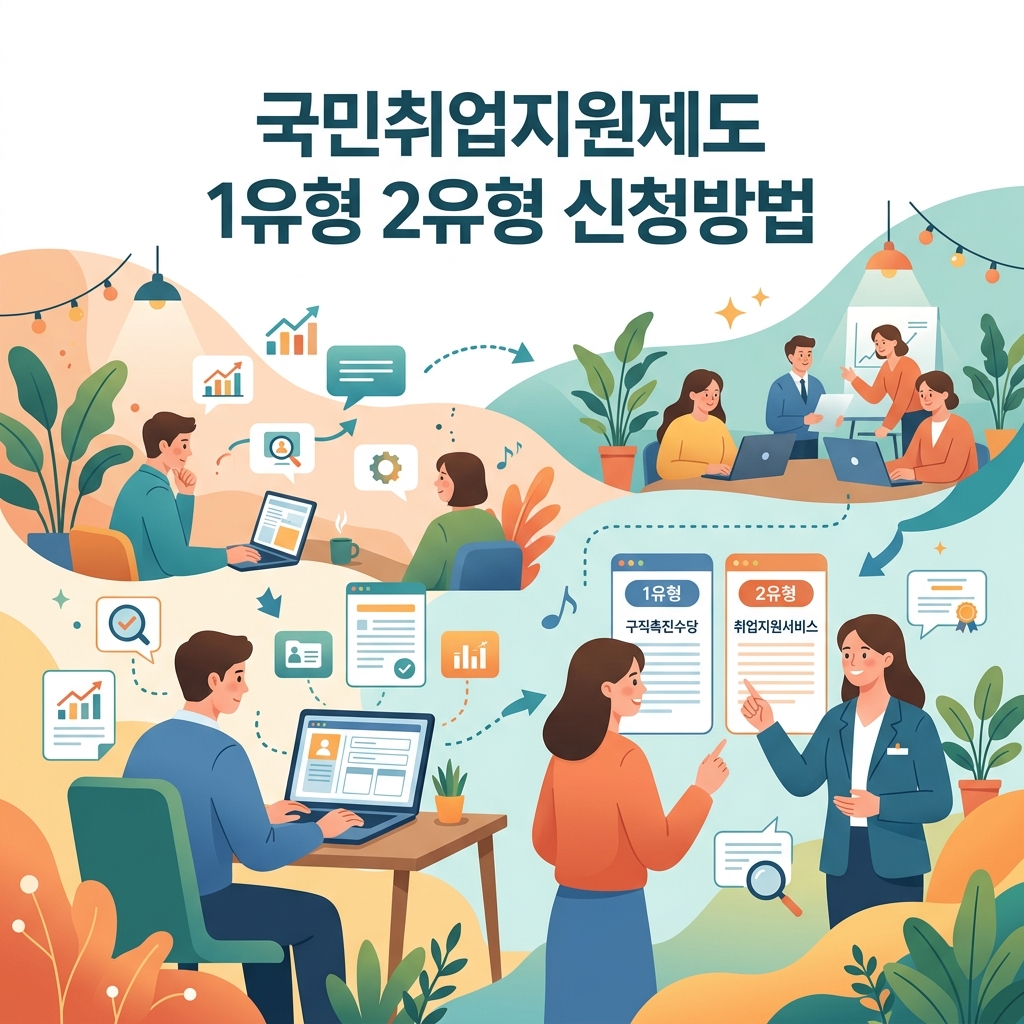 ai thumbnail illustration 국민취업지원제도 1유형 2유형 신청방법 1791876921