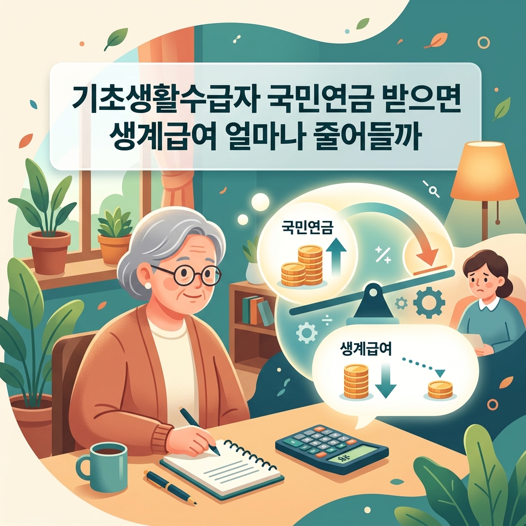 ai thumbnail illustration 기초생활수급자 국민연금 받으면 생계급여 얼마나 줄어들까 1791930804
