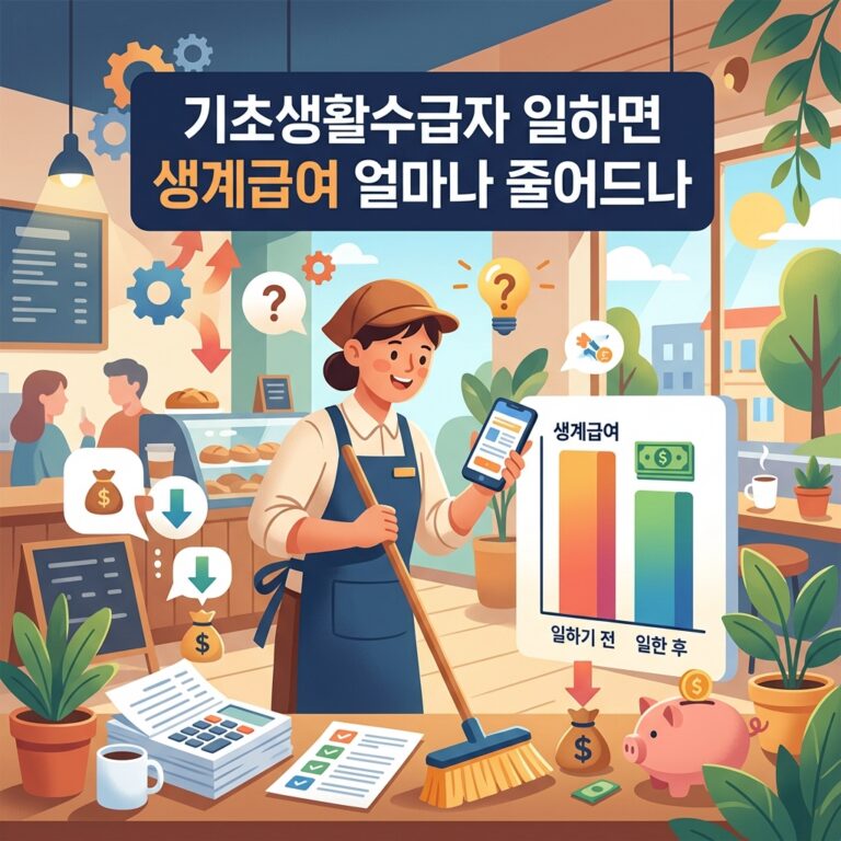 ai thumbnail illustration 기초생활수급자 일하면 생계급여 얼마나 줄어드나 1792210160