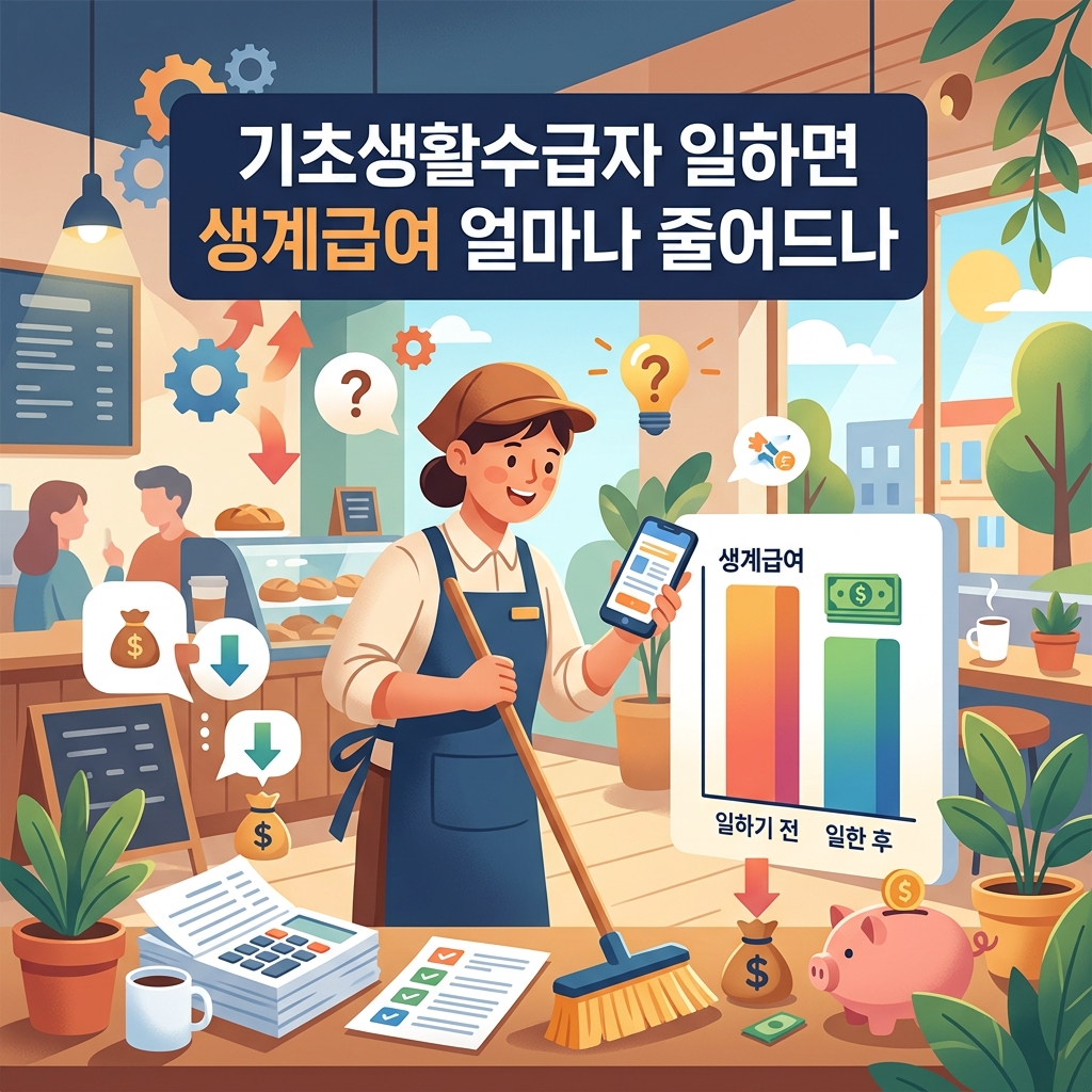 ai thumbnail illustration 기초생활수급자 일하면 생계급여 얼마나 줄어드나 1792210160