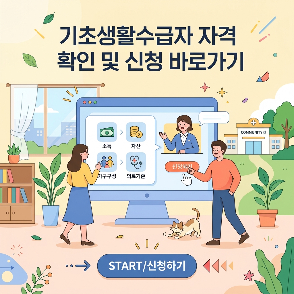ai thumbnail illustration 기초생활수급자 자격 확인 및 신청 바로가기 1792207190