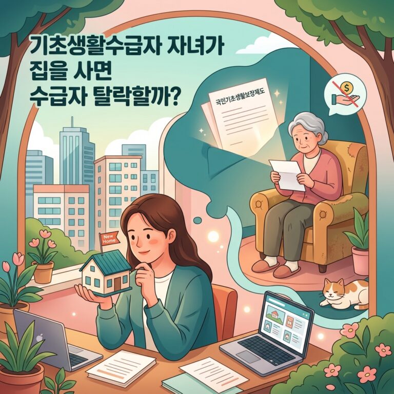 ai thumbnail illustration 기초생활수급자 자녀가 집을 사면 수급자 탈락할까 1792326424