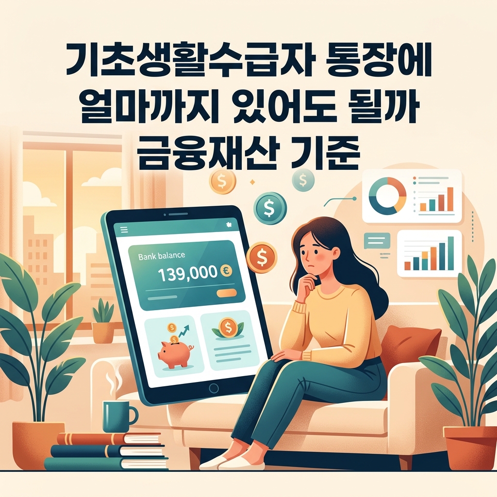 ai thumbnail illustration 기초생활수급자 통장에 얼마까지 있어도 될까 금융재산 기준 1792321364