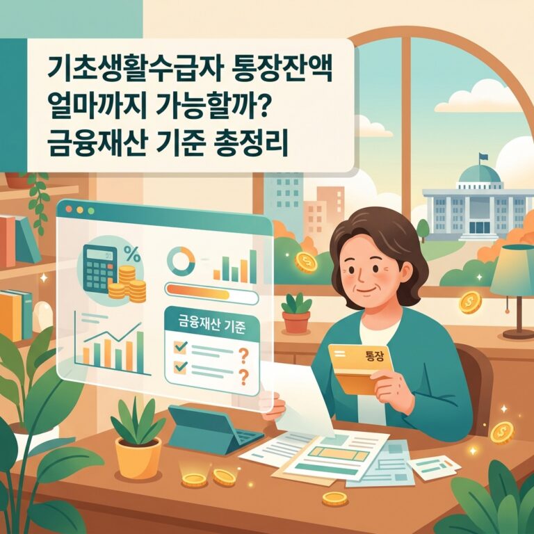 ai thumbnail illustration 기초생활수급자 통장잔액 얼마까지 가능할까 금융재산 기준 총정리 1792530497