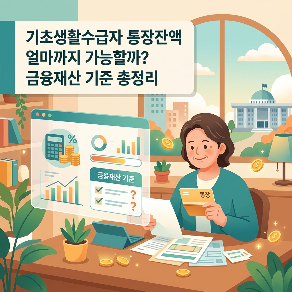 ai thumbnail illustration 기초생활수급자 통장잔액 얼마까지 가능할까 금융재산 기준 총정리 1792530497