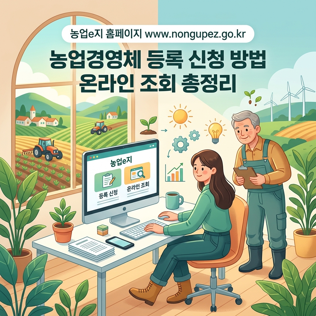 ai thumbnail illustration 농업e지 홈페이지 www.nongupez.go .kr 농업경영체 등록 신청 방법 온라인 조회 총정리 1793171753
