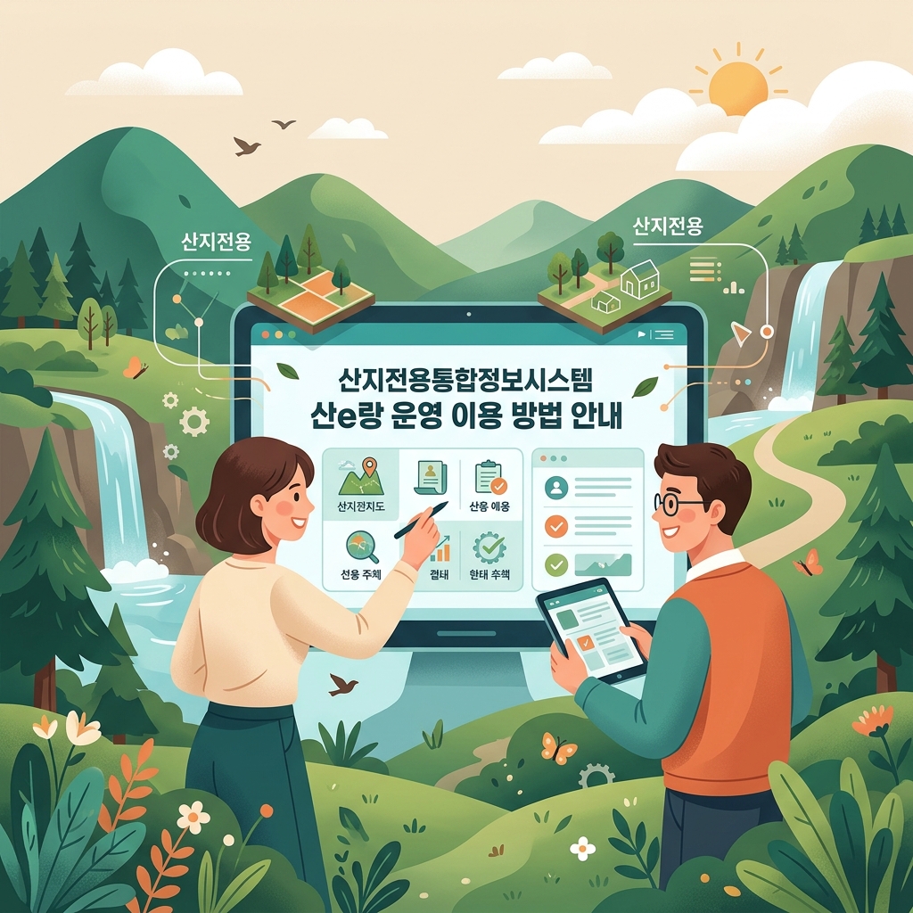 ai thumbnail illustration 산지전용통합정보시스템 산e랑 운영 이용 방법 안내 1793343522