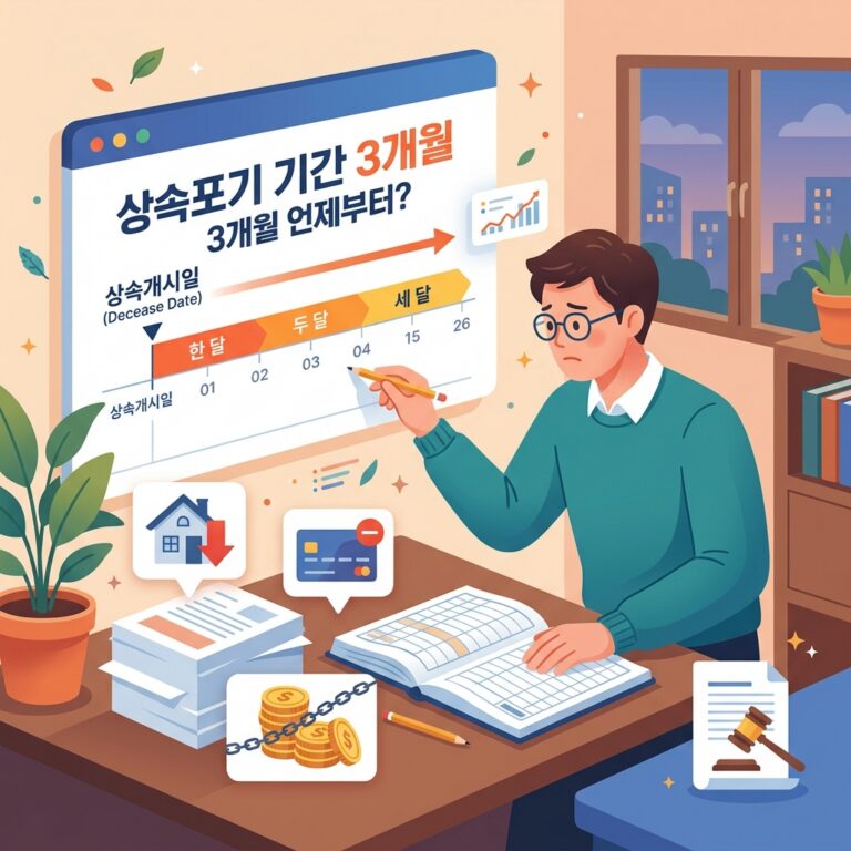 ai thumbnail illustration 상속포기 기간 3개월 언제부터 부모님 빚 상속 전 꼭 확인하세요 1792394799