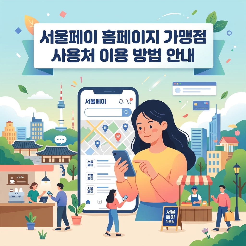 ai thumbnail illustration 서울페이 홈페이지 가맹점 사용처 이용 방법 안내 1793343851