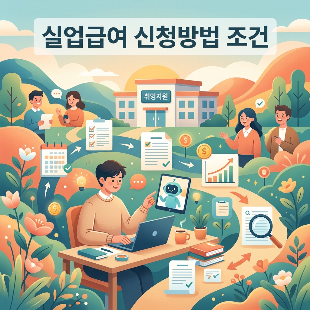 ai thumbnail illustration 실업급여 신청방법 조건 1791877219