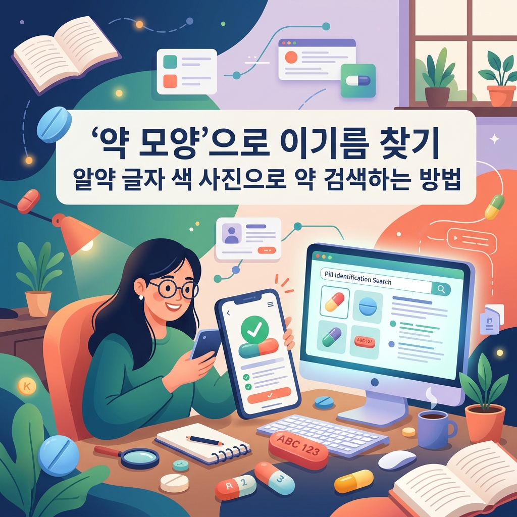 ai thumbnail illustration 약 모양으로 이름 찾기 알약 글자 색깔 사진으로 약 검색하는 방법 1793429259