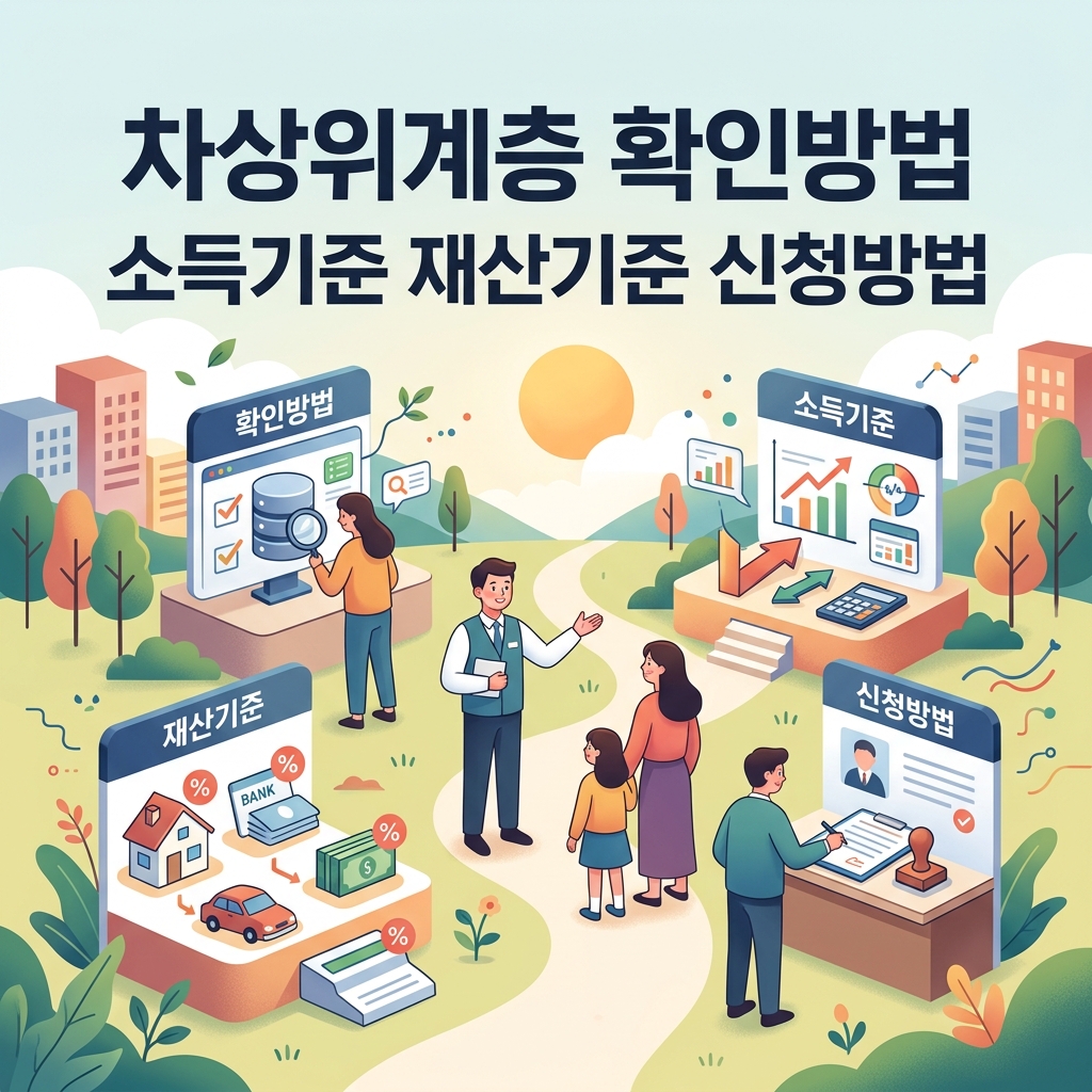 ai thumbnail illustration 차상위계층 확인방법 소득기준 재산기준 신청방법 1791932096