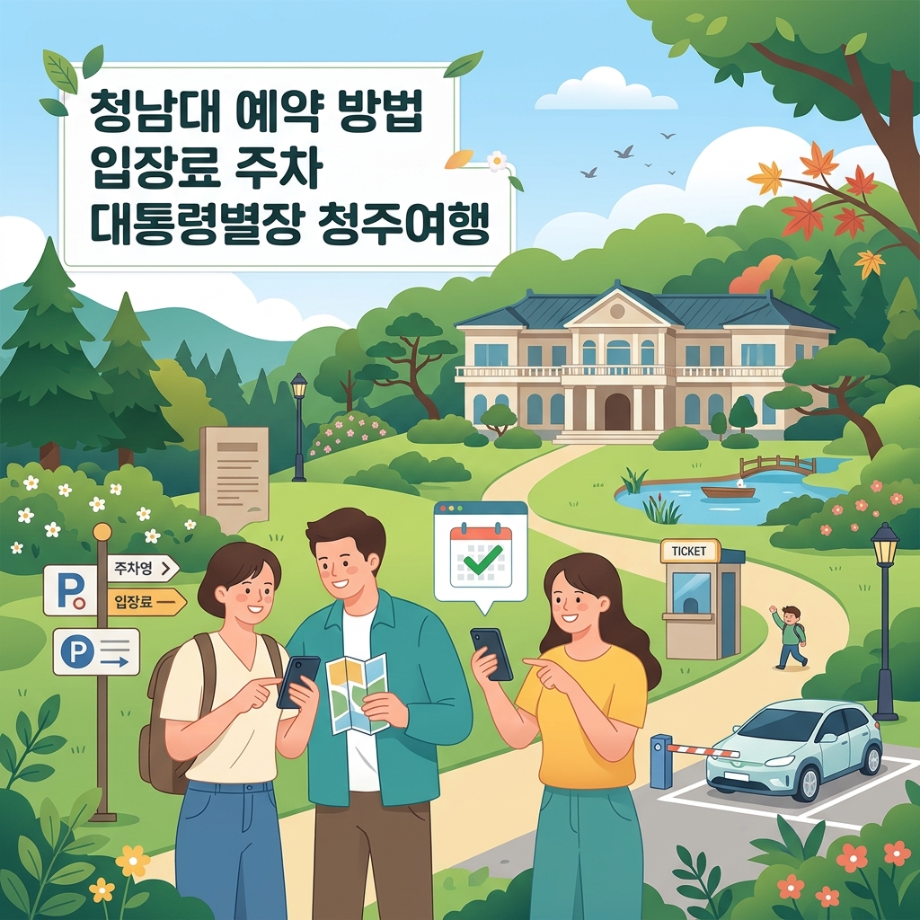 ai thumbnail illustration 청남대 예약 방법 입장료 주차 대통령별장 청주여행 1793171567