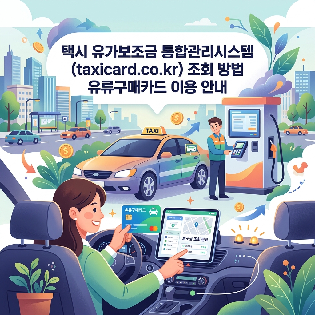 ai thumbnail illustration 택시 유가보조금 통합관리시스템 taxicard.co .kr 조회 방법 유류구매카드 이용 안내 1793343179