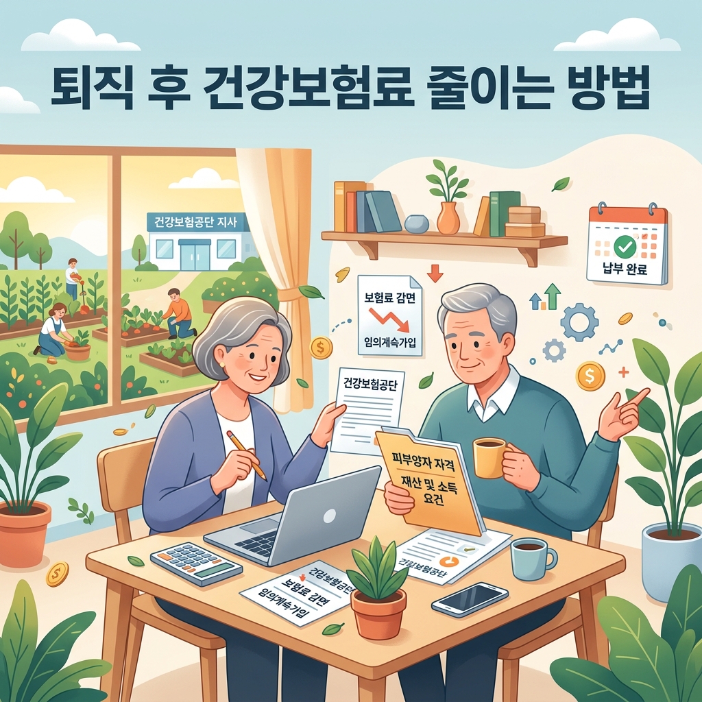 ai thumbnail illustration 퇴직 후 건강보험료 줄이는 방법 1792067538