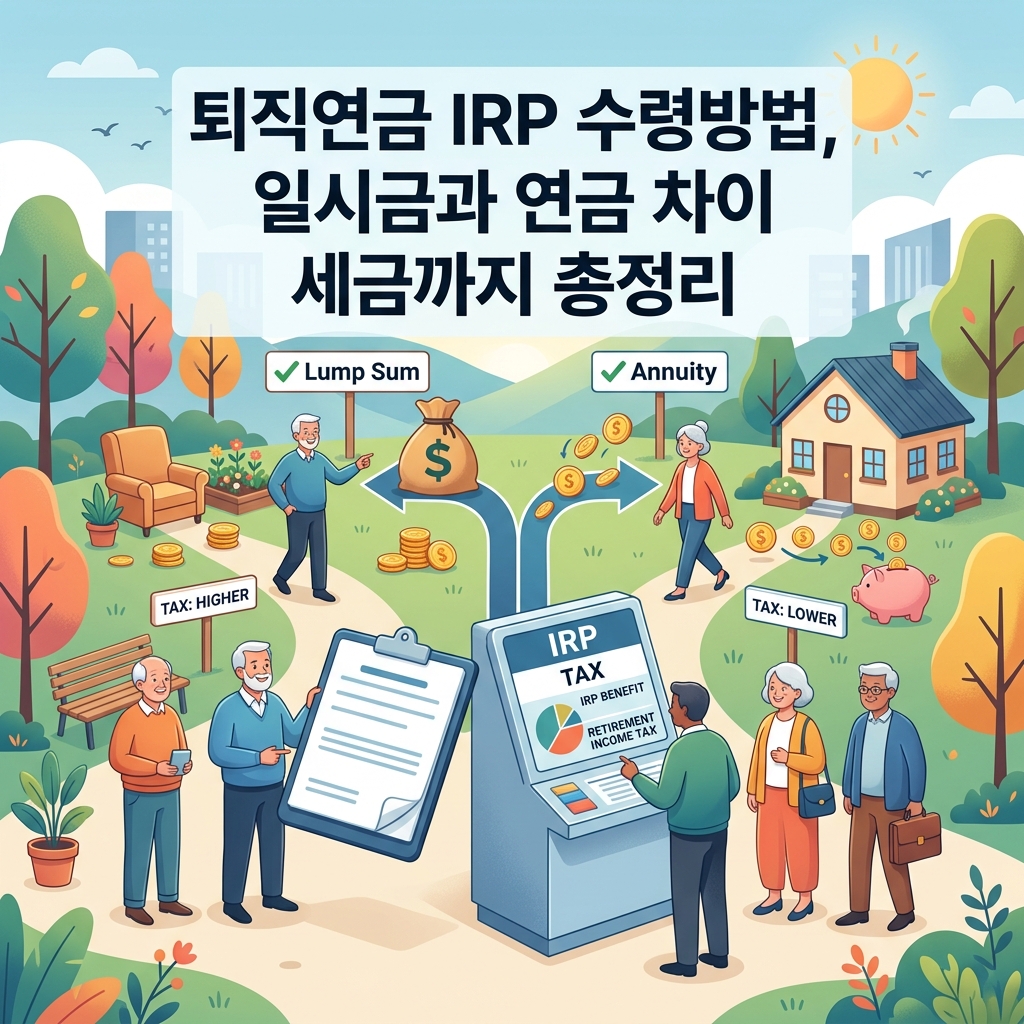 ai thumbnail illustration 퇴직연금 IRP 수령방법 일시금과 연금 차이 세금까지 총정리 1792394682