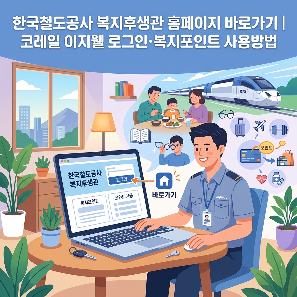 ai thumbnail illustration 한국철도공사 복지후생관 홈페이지 바로가기 코레일 이지웰 로그인·복지포인트 사용방법 1793431404