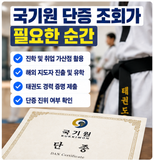 국기원 단증 조회 방법 품단번호 확인 TCON 티콘 품증 단증 재발급 총정리 2 image 917