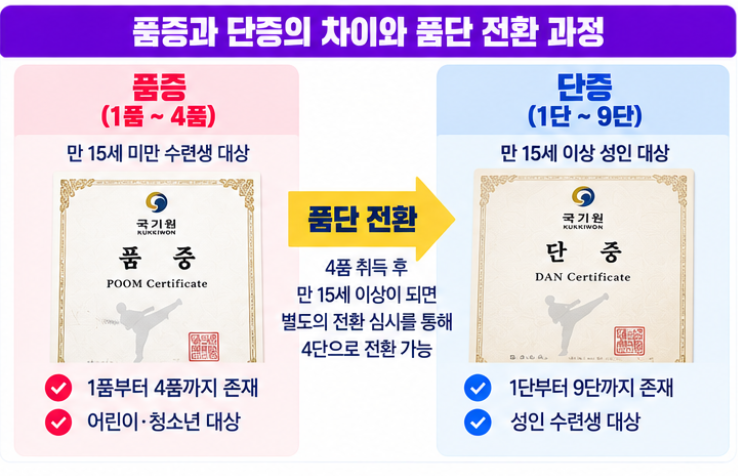국기원 단증 조회 방법 품단번호 확인 TCON 티콘 품증 단증 재발급 총정리 6 품증과 단증의 차이와 나이에 따른 전환 과정